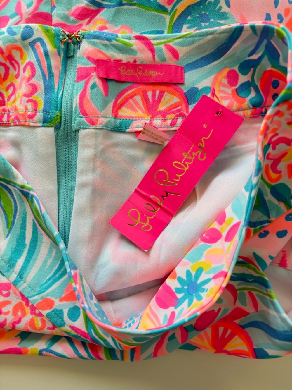 Lilly Pulitzer Tropical Floral Mini Skirt - Pink & Teal & Blue - Picture 5 of 9